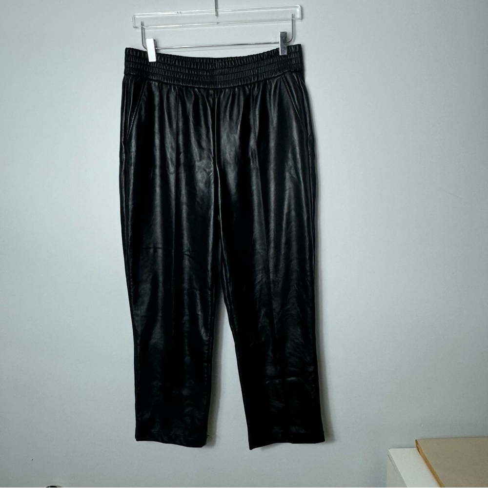 Maison d'Amelie faux leather elastic waist crop pant size 12 1939